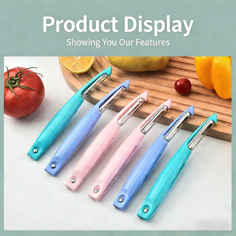 Portable Tee-in-One Fruit And Vegetable Peeler Carrot SedderTwo-Use Kitchen Cooking Tools Fruit Peeler