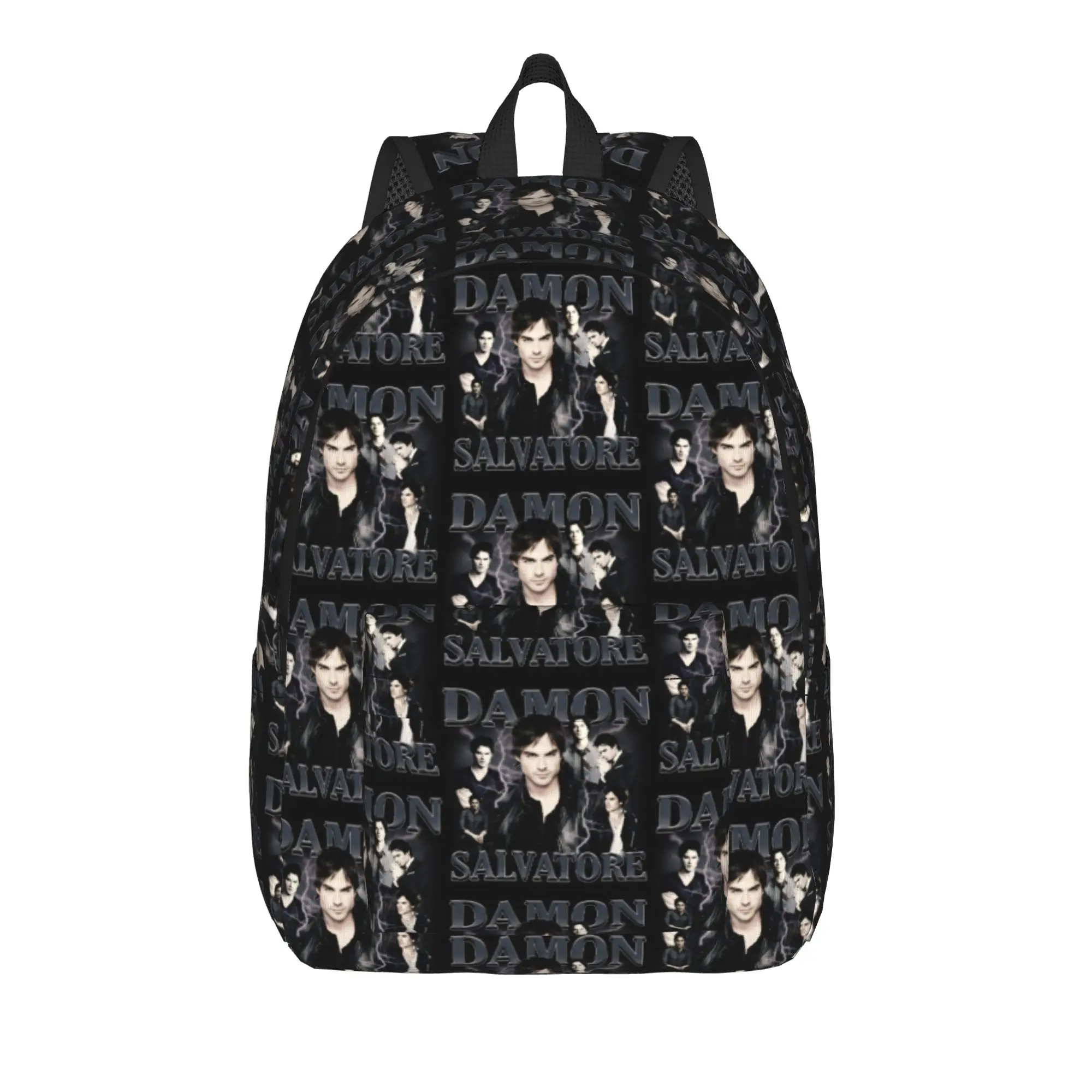 The Vampire Diaries Resuable Movie Backpack Women Damon Salvatore Backpacks Streetwear High School Bags Workout Rucksack