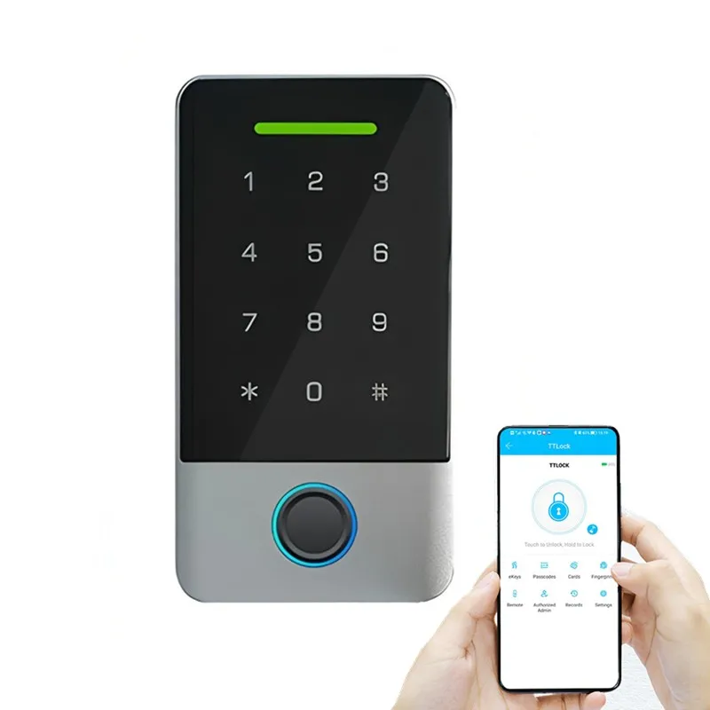 High Quality Metal Outdoor Waterproof TTlock Ble App RFID Door Access Control System Smart Digital Keypad Card Reader Door Lock