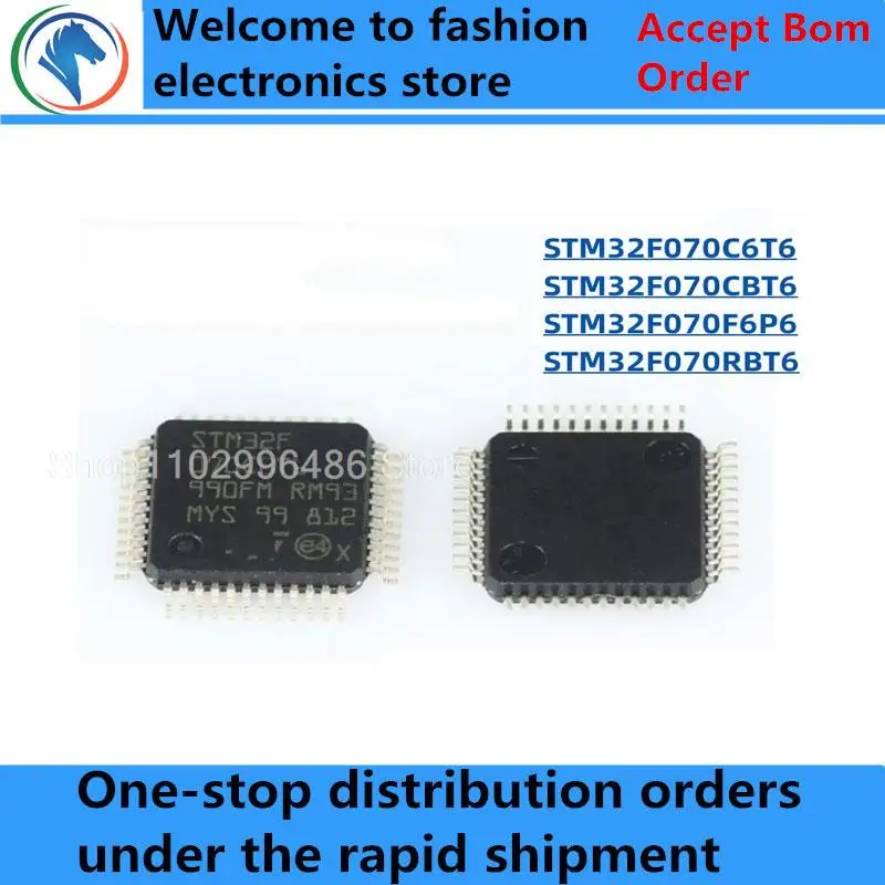 

100% New STM32F070C6T6 STM32F070CBT6 LQFP48 STM32F070F6P6 TSSOP20 STM32F070RBT6 LQFP64 Brand new original chips ic