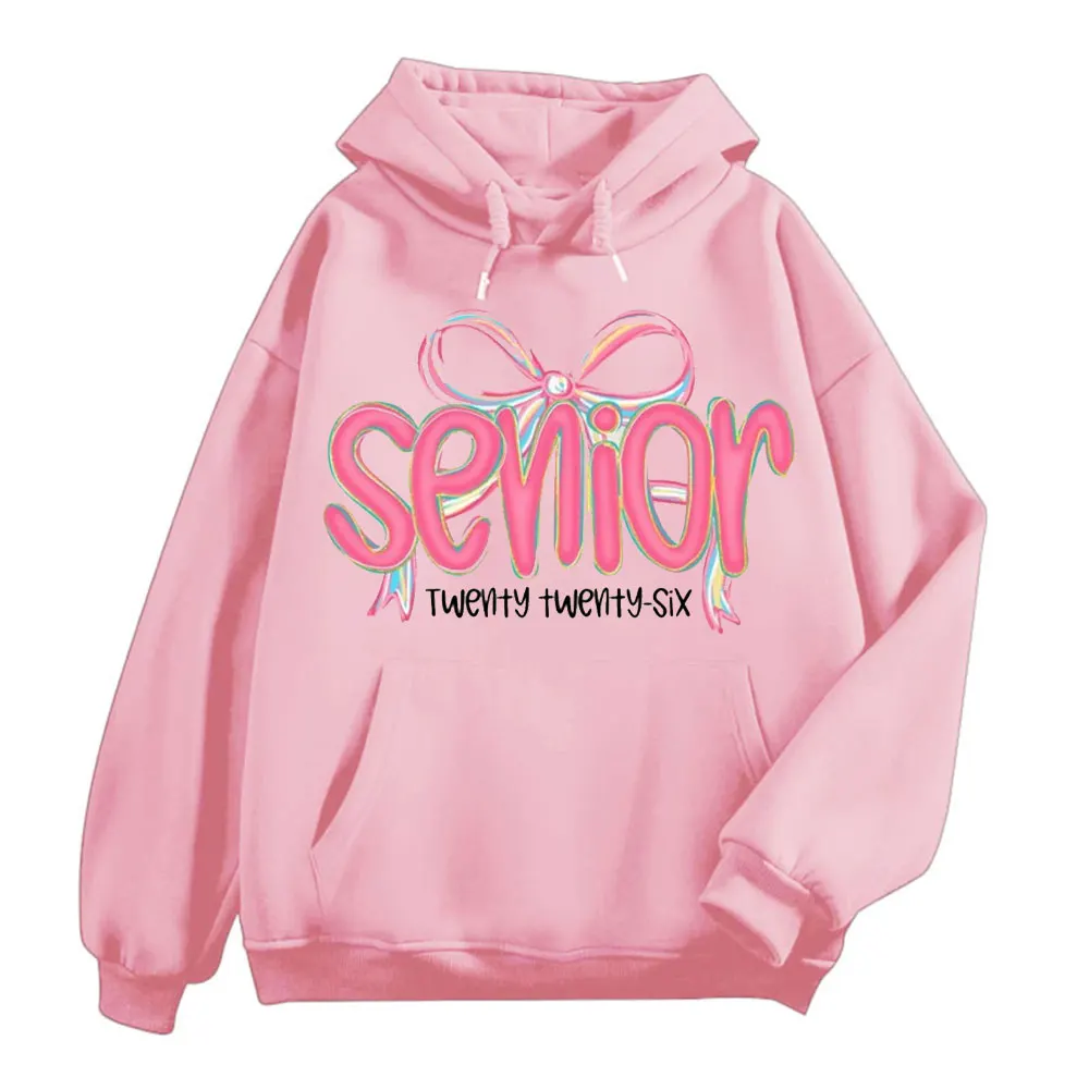 

Толстовка с капюшоном Coquette Senior 2026, пуловер для пожилых людей, спортивный костюм с заниженными плечами, удобная индивидуальная женская спортивная одежда унисекс