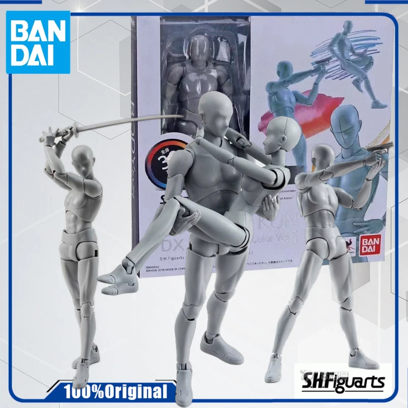

In stock Bandai Genuine OriginaL SHF BODY-KUN & BODY-CHAN MALE BODY: DX SET GREY COLOR Action Figure Toys gift