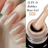 LILYCUTE Gel Base de goma desnuda Color rosa lechoso Semi permanente Soak Off UV LED barniz de Gel autonivelante gran cobertura para uñas