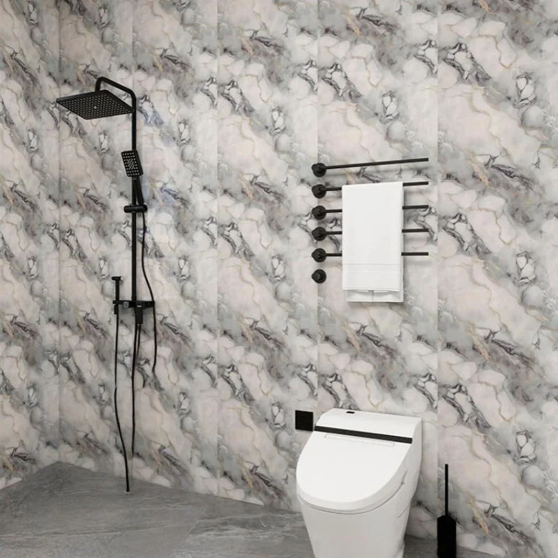 تقليد الرخام قشر وعصا خلفيات ديكور المنزل مقاوم للماء لوحات الحائط ذاتية اللصق للمطبخ الحمام جدار الكسوة #6