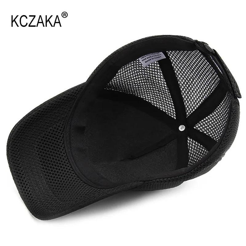 5 Panel Mens High Crown Mesh Baseball Cap Plus Size Summer Sun Shade Mesh Net Trucker Hats Outdoor Snapback Caps Dad Hats