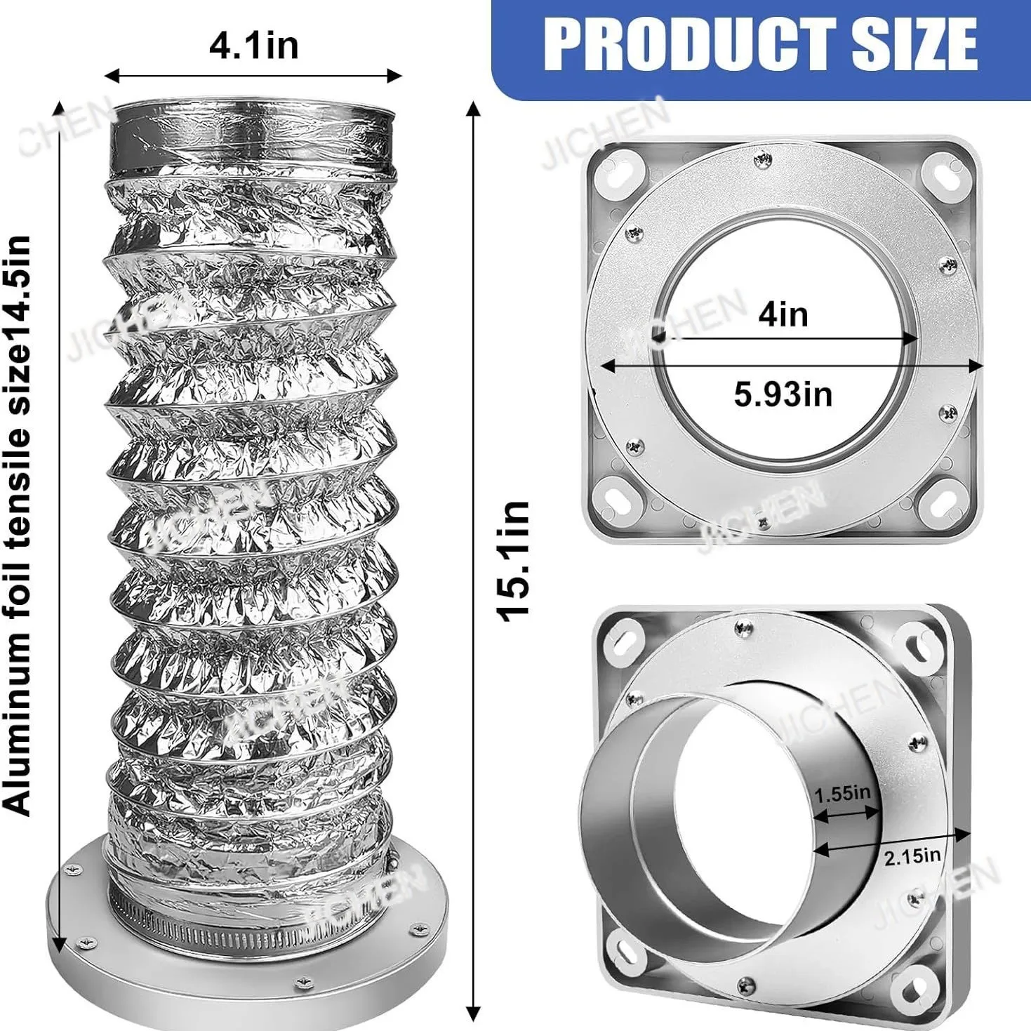 

JYC Dryer Magnetic Exhaust Connector 180 Degrees, Sealed Dryer Exhaust Connector