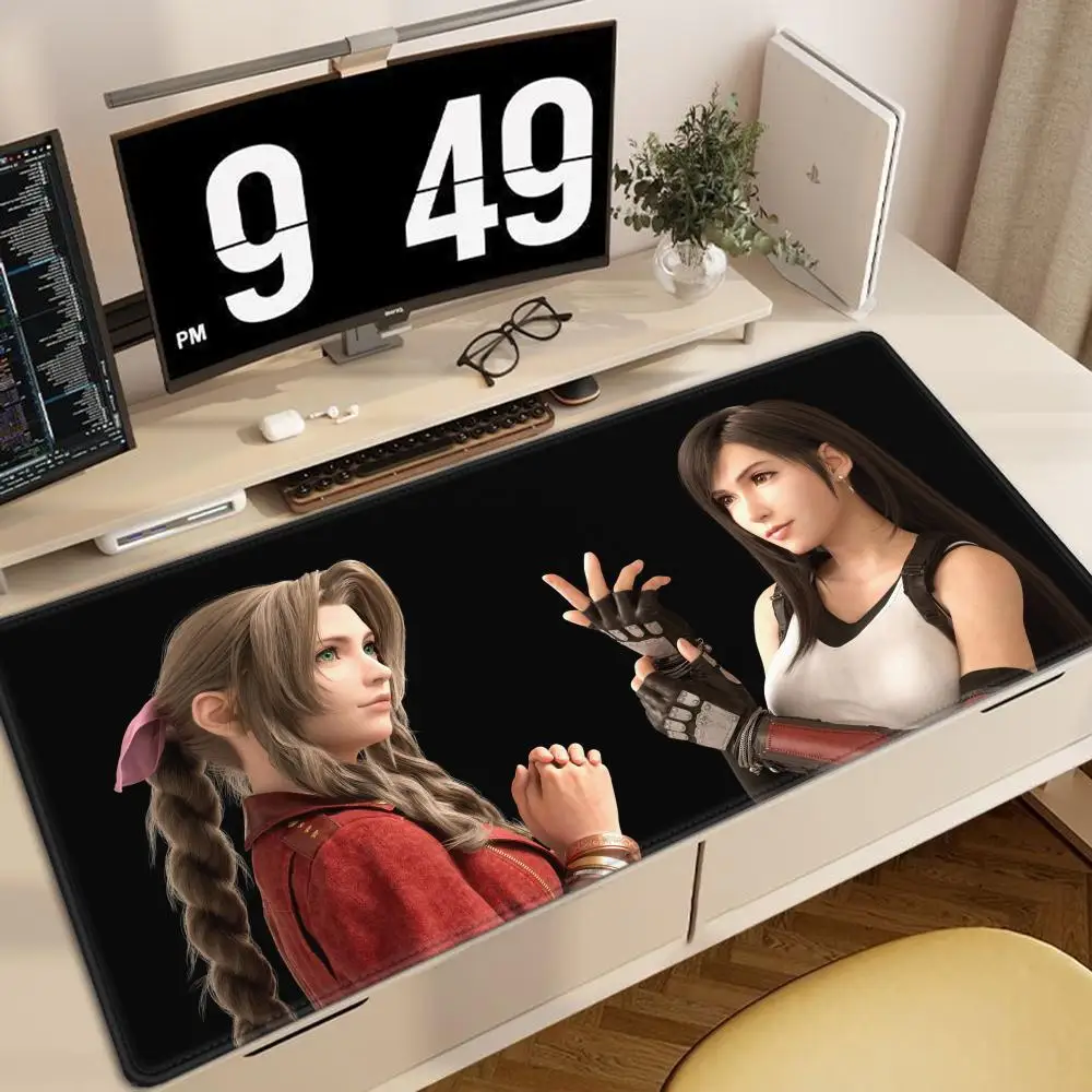 Sexy Aerith Gainsborough Final Fantasy Anime Large Mouse Pad Game PlayMat 80x40 Creative Desk Mat Tifa Lockhart Office Mousepad