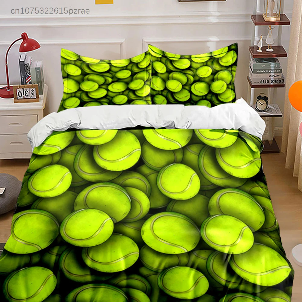 Tennis Ball Three-Piece Set Multiple Sizes kid's And adults' Bedroom Exquisite 3PC Bedding set, Gift