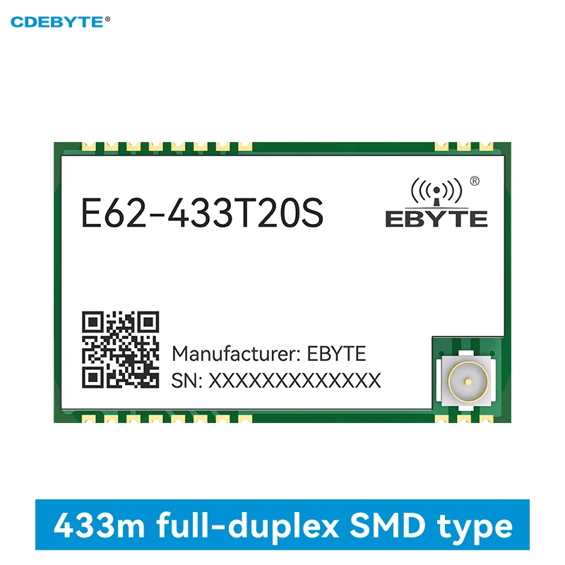 전이중 모듈 CDEBYTE E62-433T20S UART 자동 주파수 호핑, SMD 모듈 IPEX 스탬프 홀, 433MHz, 20dBm, 1000M 거리