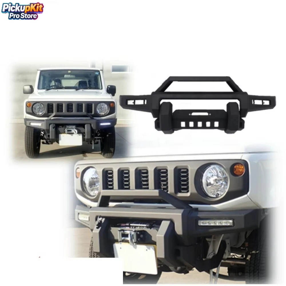 

JB64W HULK Front Bumper with Winch Mounted Steel Mud Black Off-road