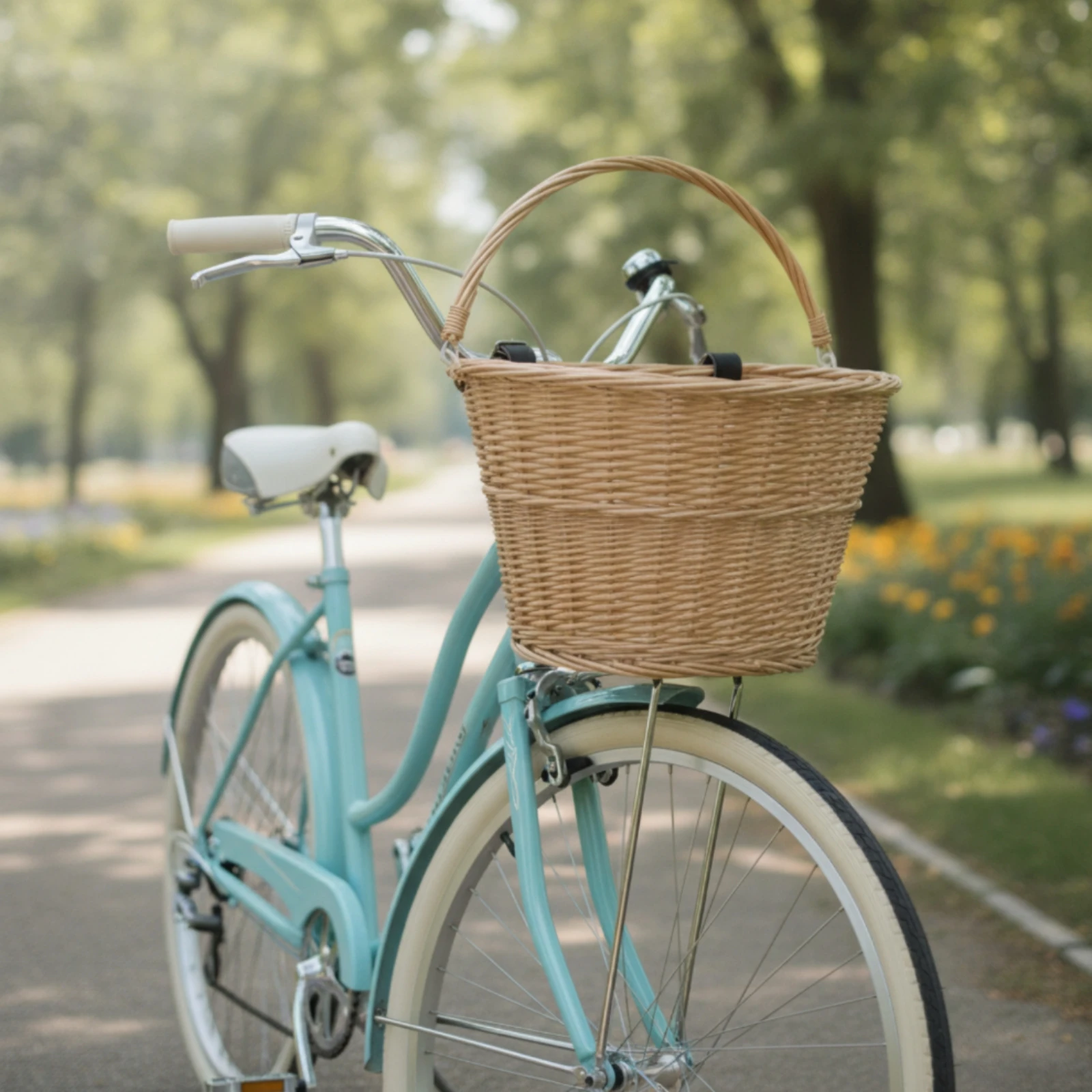 Cycling To Commute - Wicker Cycle Basket Lightweight Wicker Bike