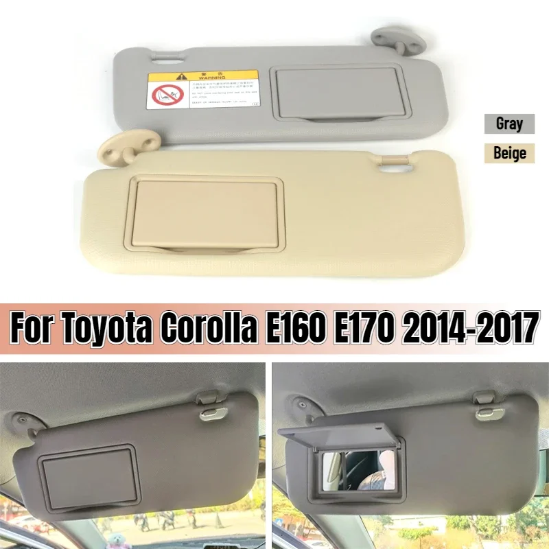 Car Front Left / Right Sun Visor Panel Sunvisor with Makeup Mirror Replacement For Toyota Corolla E160 E170 2014 2015 2016 2017