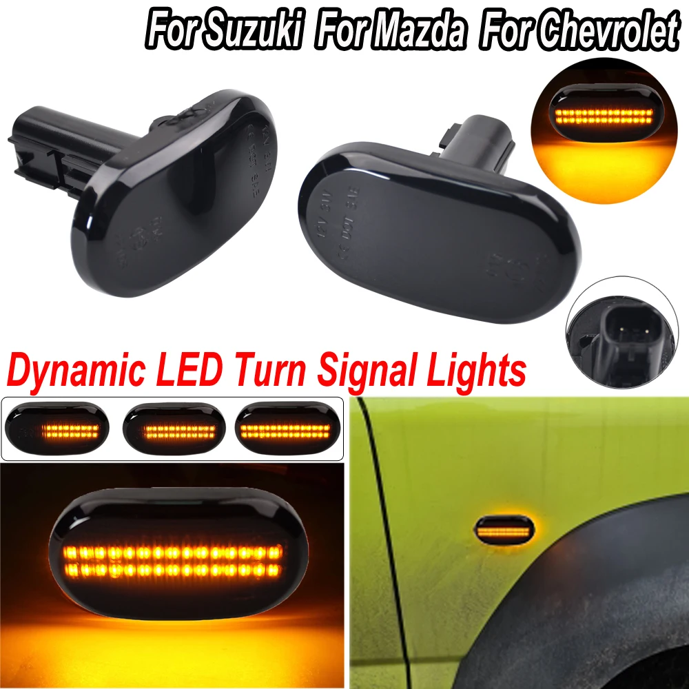 Upgrade Appearance Dynamic LED Side Marker Turn Signal Indicator Repeater Light For SUZUKI JIMNY JB64W JB74 JB23 JB64 1999-2019