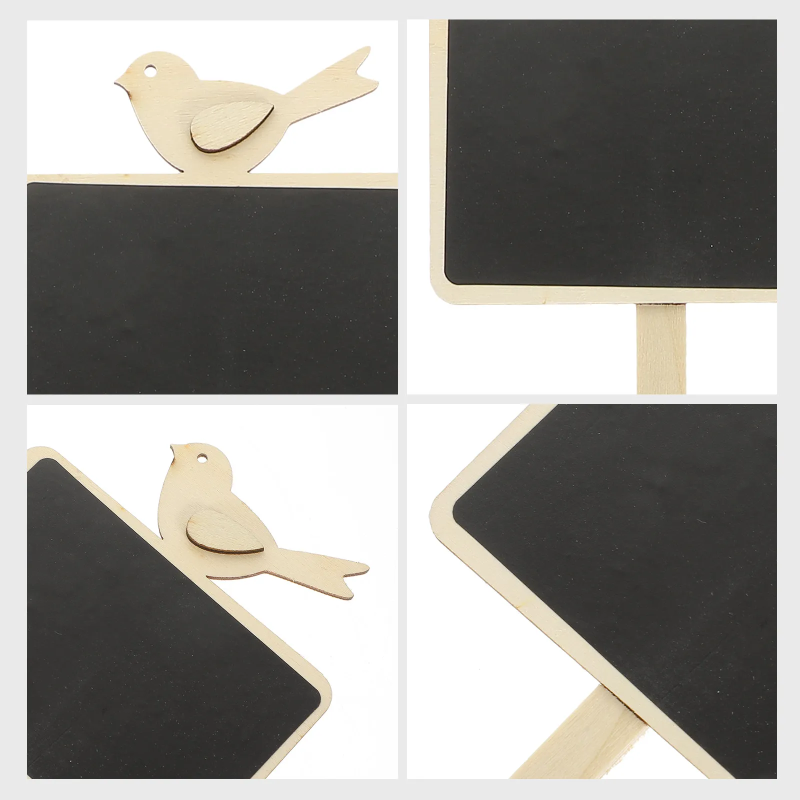 5pcs Mini Wooden Chalkboard Plant Labels for Garden Pots – Natural Wood Blackboard Signs with Smooth Writing Surface