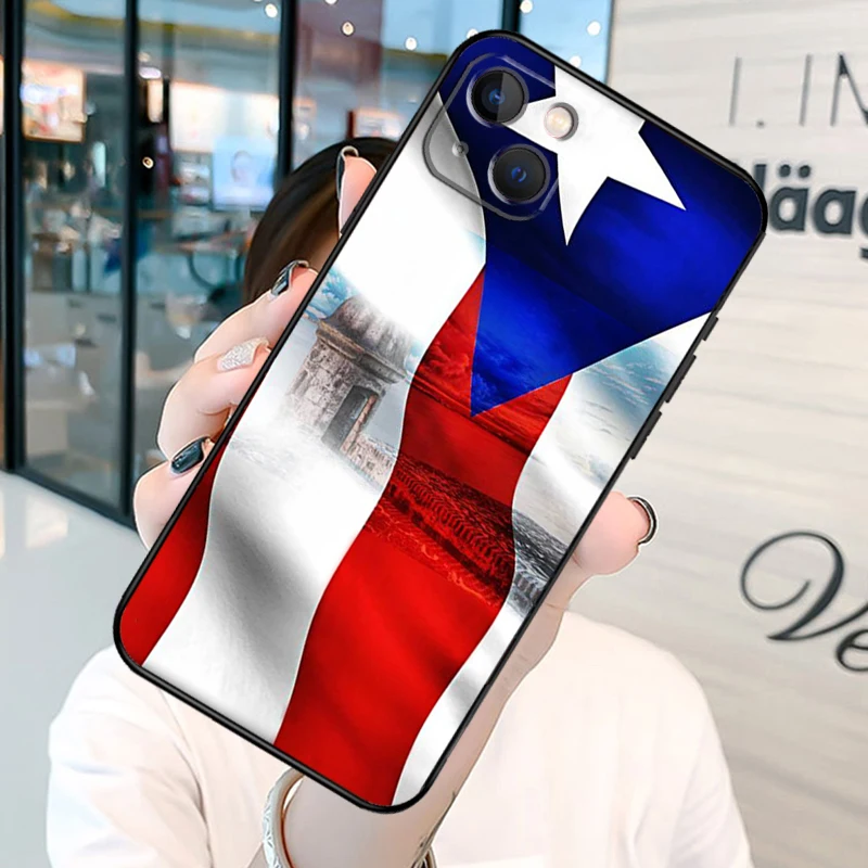 Puerto Rico Flag Phone Case For iPhone 12 11 13 14 15 16 Pro Max Plus Silicone Cover For iPhone XR X XS Max