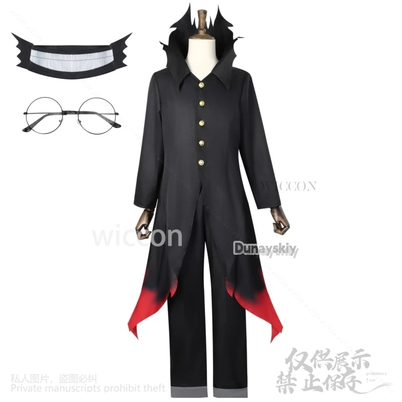 Anime Dandadan Cosplay Okarun Ken Costume Black Red Uniform Glasses Wigs 3D Mask Props For Halloween Christmas Man Cos