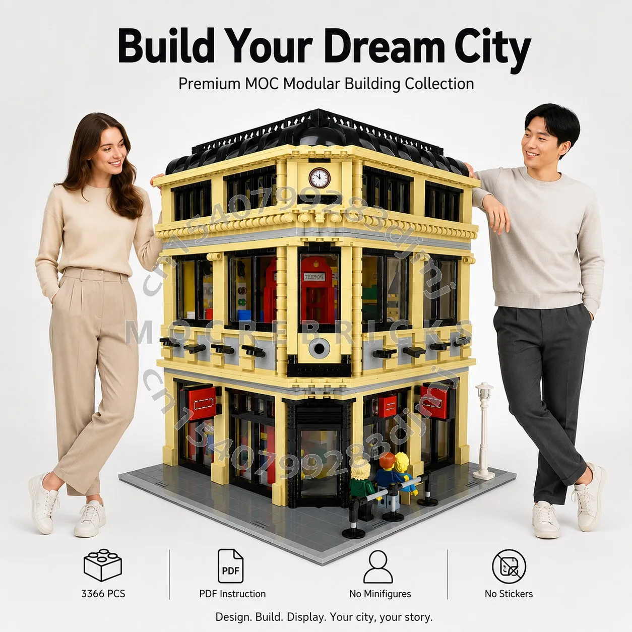 

MOC Famous London Block Toy Store Building Blocks Micro Architecture Street View Bricks Model DIY Desktop Decor Gift For Adults