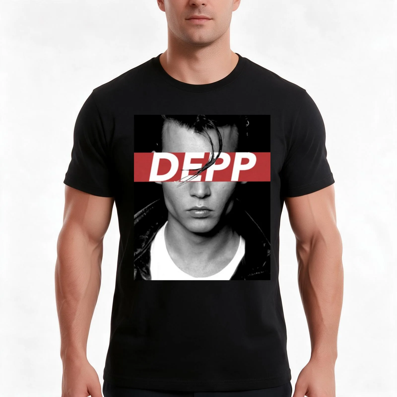 DEPP T-Shirt, Summer Casual Cotton Tee, Oversized Streetwear Tops, Vintage Graphic Print, Loose Fit Short Sleeve, 100% Cotton