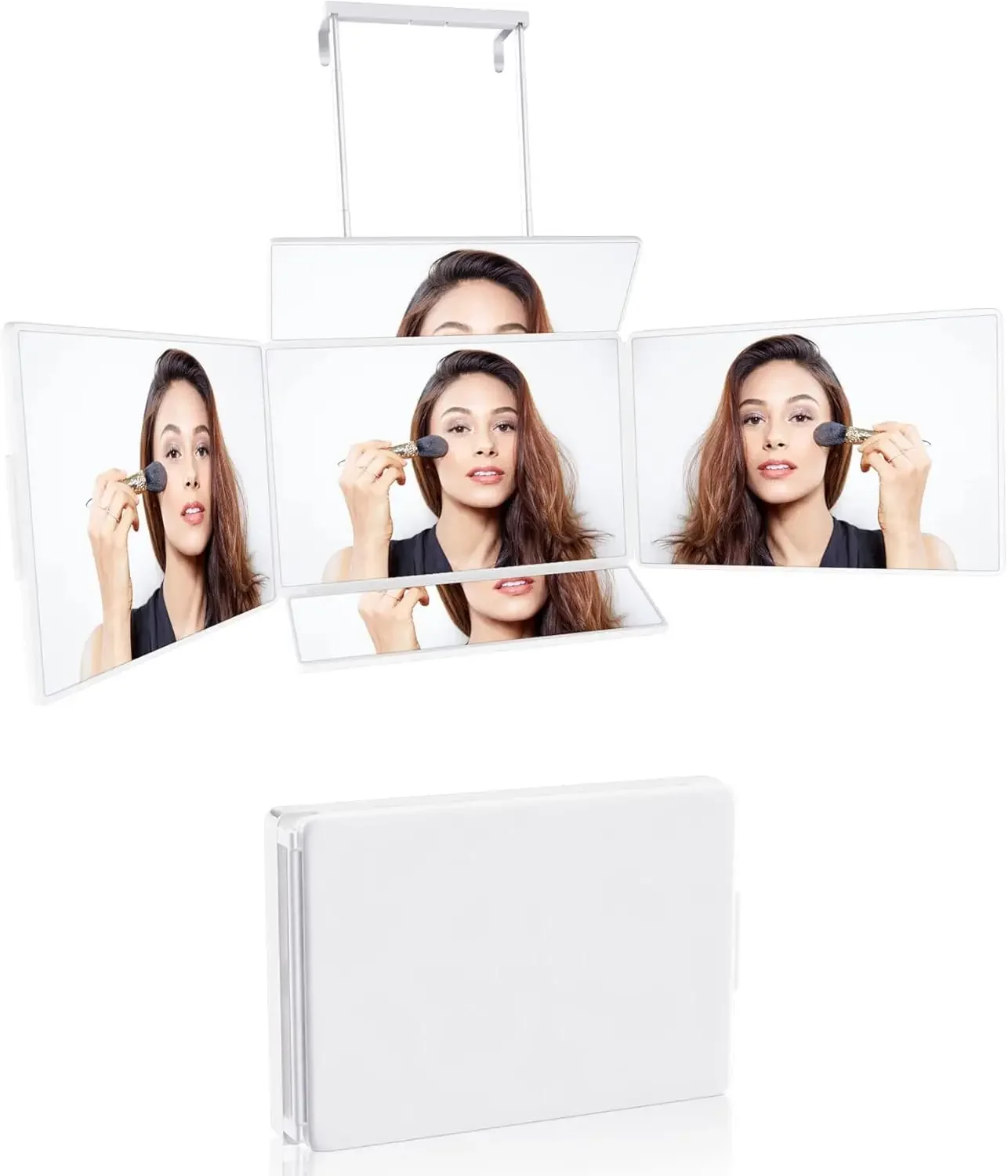 5 Way Mirror for Self Hair Cutting & Shaving - 360 Adjustable Height for Men & Women,5 Way Folding Wall Hanging Makeup Mirror