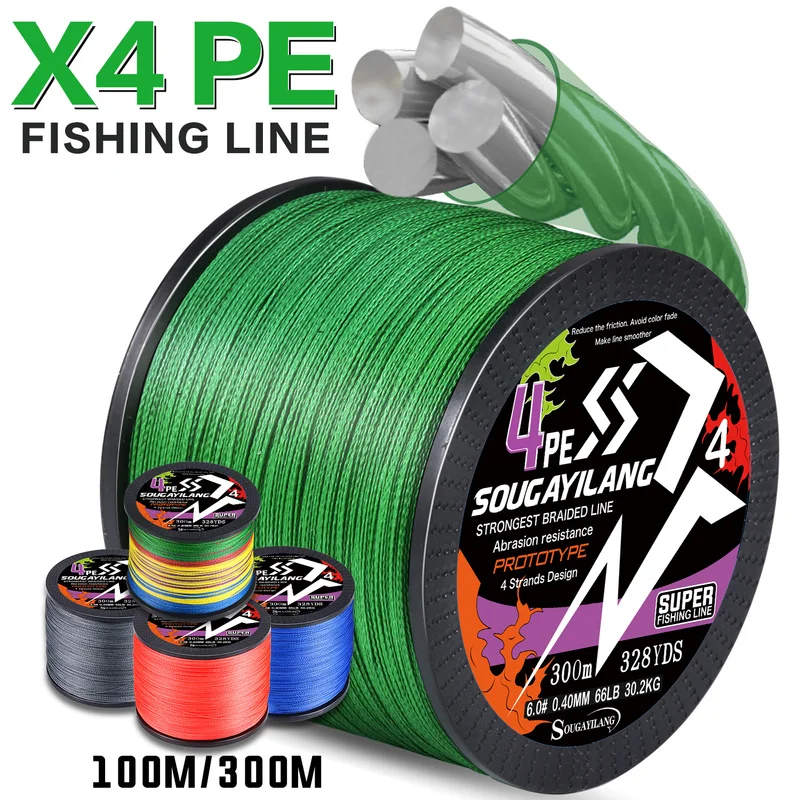Trenzado Sougayilang X4 – Hilo PE japonés para pesca de carpas