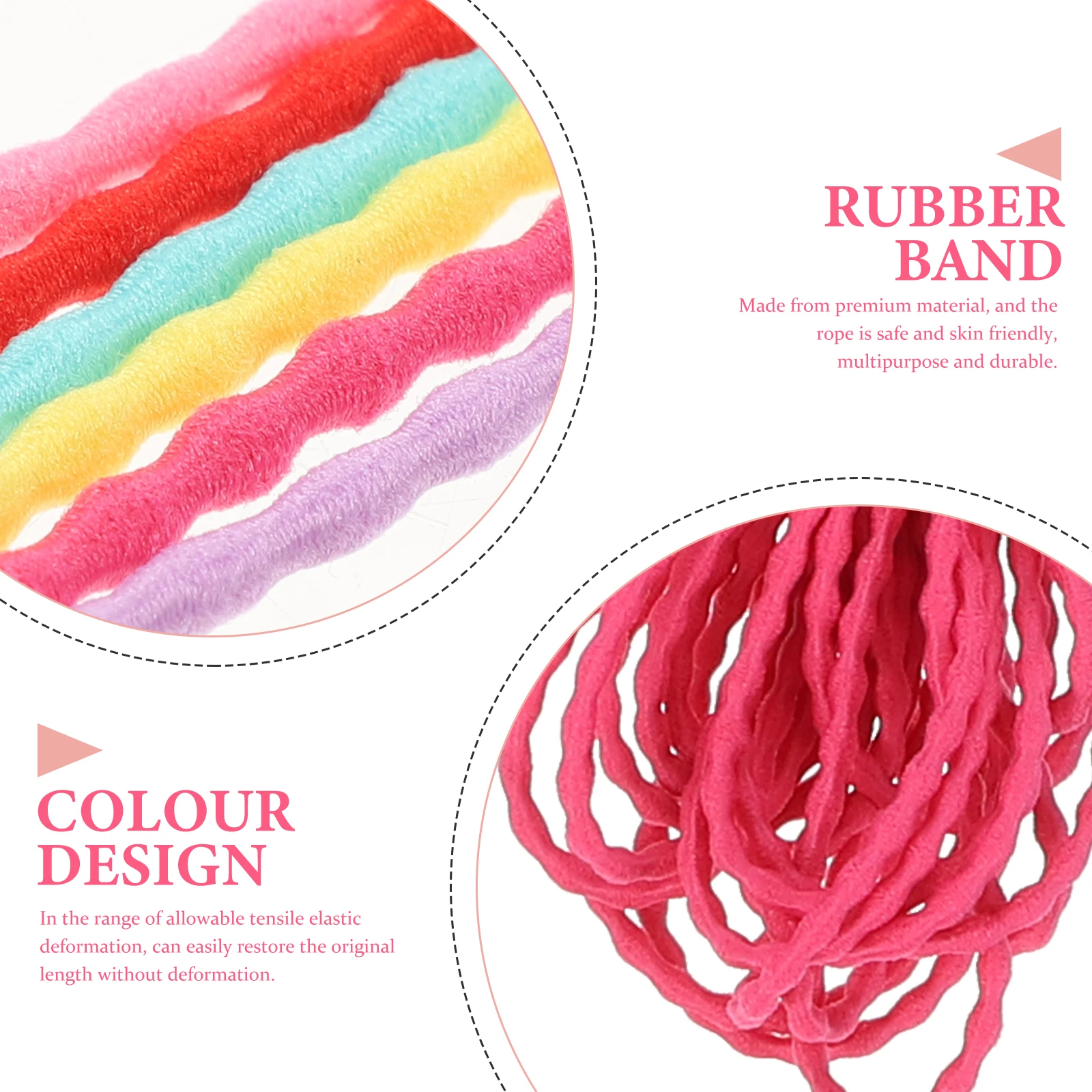 

6 Pcs Colorful Hair Rope Handmade Jewelry Cord DIY Necklace Cords Girls Ties Bracelet String Rubber Band Beading Thread
