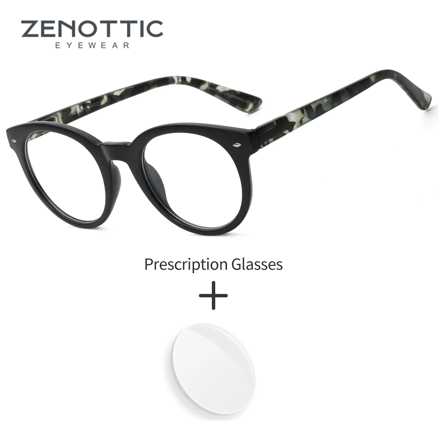 

ZENOTTIC круглые пластиковые очки по рецепту на заказ, женские очки для коррекции зрения, многофокальные мужские линзы
