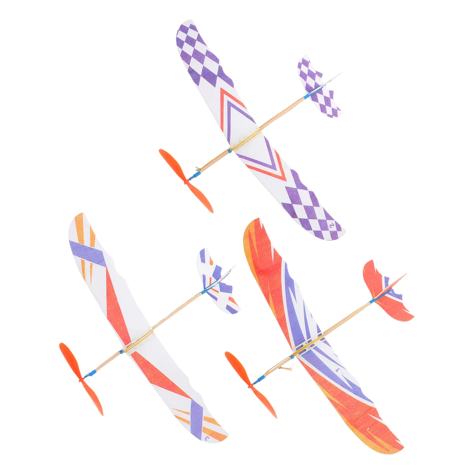 

3 Pcs Glider Planes for Kids Rubber Band Powered Aircraft Educational Toy DIY Bird Design Model Child