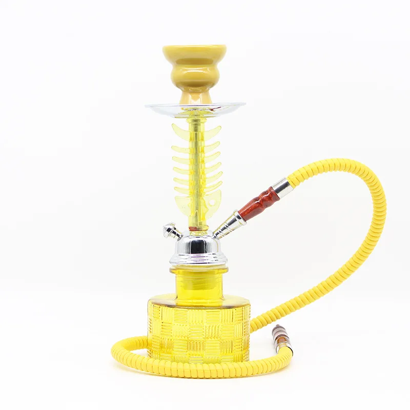 Single Tube Shisha Hookah Small Simple Arabian Hookah Complete Set For Bar Metal Glass Hookah Bottles