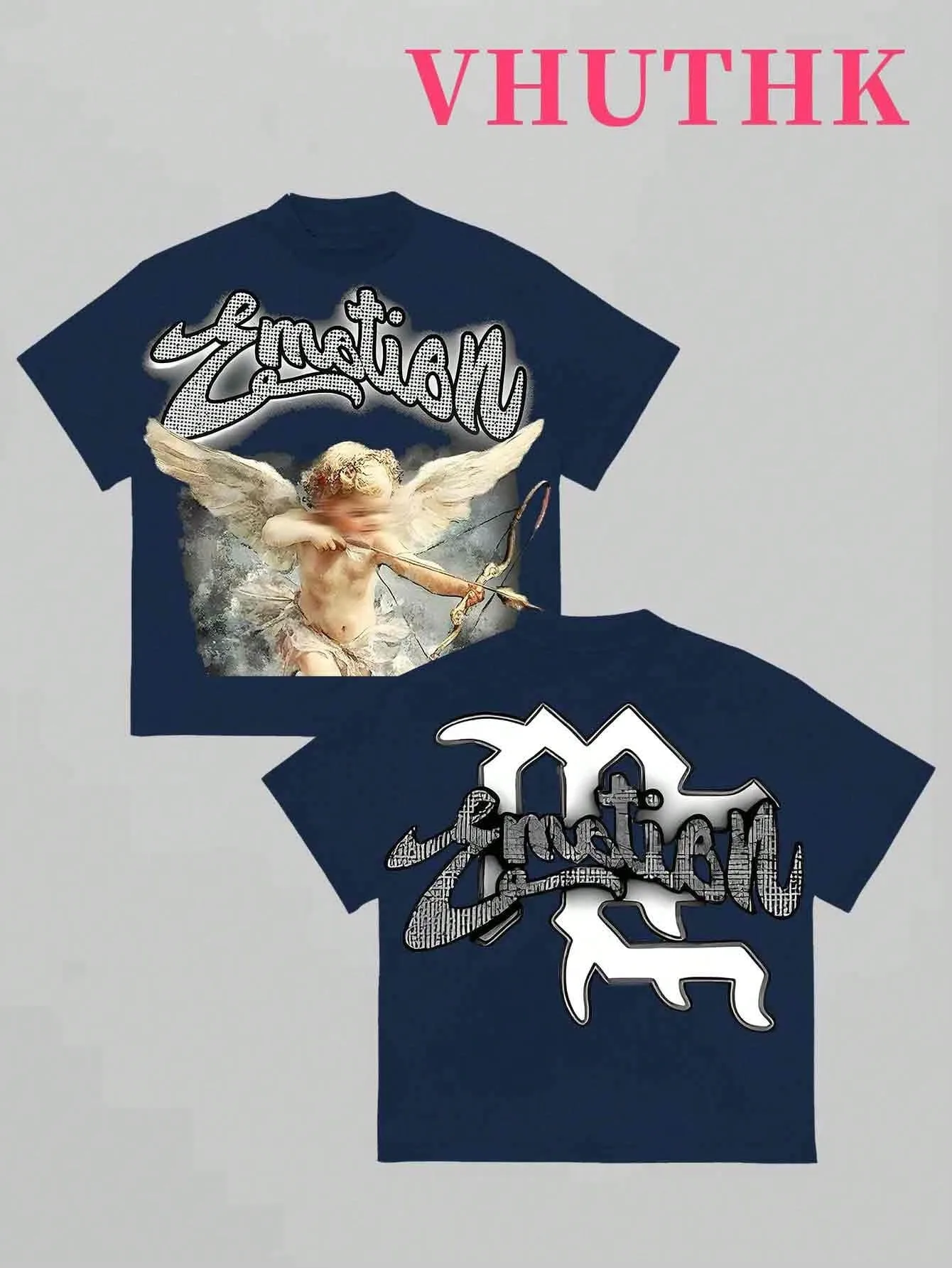 2026 Summer Men's T-shirt with Letter Print Breathable Lightweight Casual Roller Skating Hip-Hop Style Male T-shirt