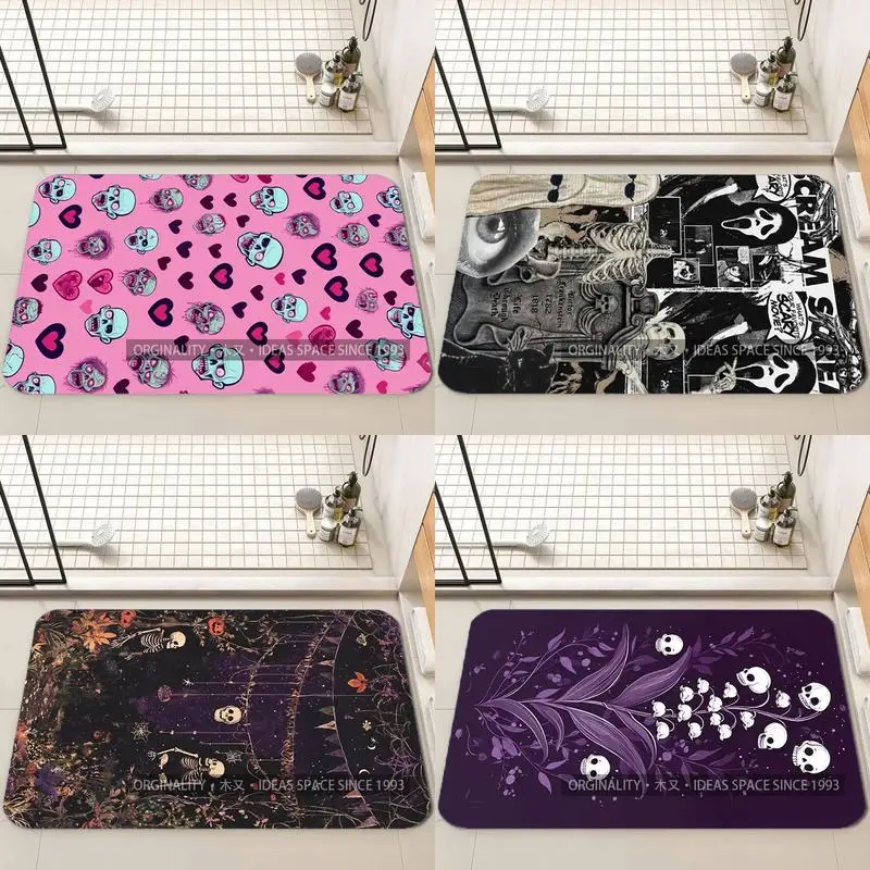 

Skulls & Hearts Pattern Living Room Decoration Home Sofa Non-Slip Carpet Study Bedroom Tatami Children'S Soft Floor Mat