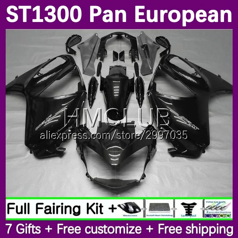 Glossy Black Fairing For HONDA Pan European STX1300 ST1300 ST-1300 CC 30No.0 ST 1300 02 03 04 05 06 07 08 09 10 11 12 13 14 15