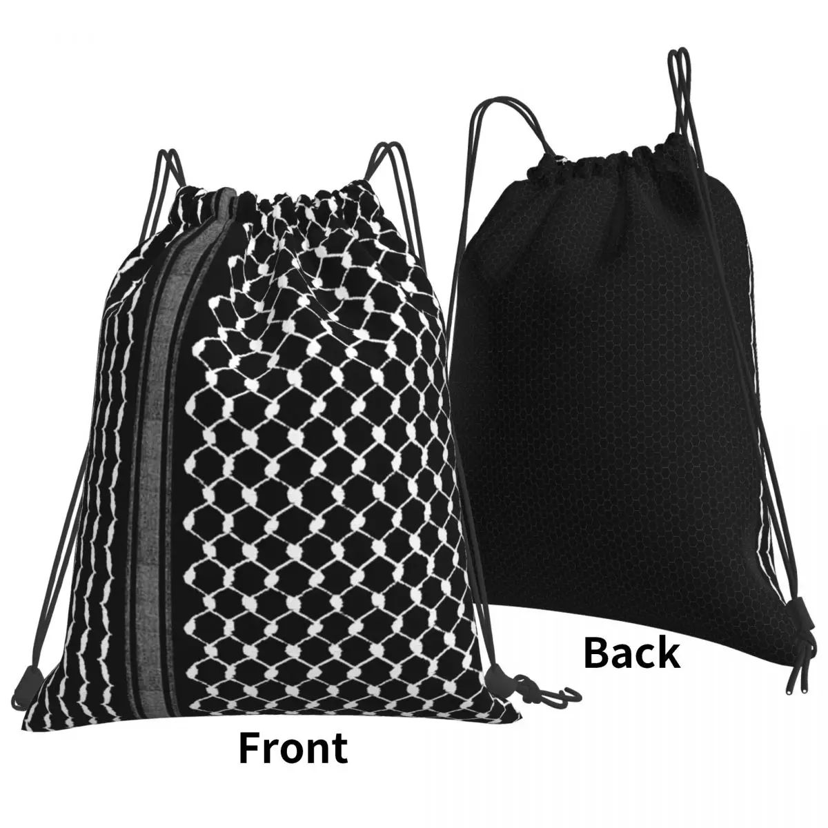Palestinian Traditional Hatta Kufiya Pattern Backpacks Fashion Drawstring Bags Sundries Bag Book Bags for Man Woman School