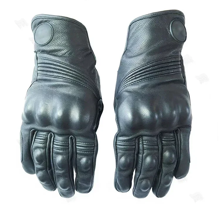 Protective Breathable Riding Gloves Off-road Racing Cycling Punched Drop-proof Motorcycle Riding Full Leather Gloves