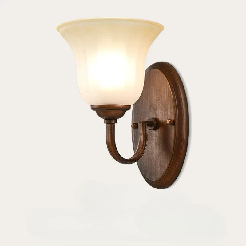 

American Creative Retro Glass Wall Lamps Bar Coffee Shop Lights Living Room Bedroom Bedside Aisle Staircase Medieval Wall Sconce