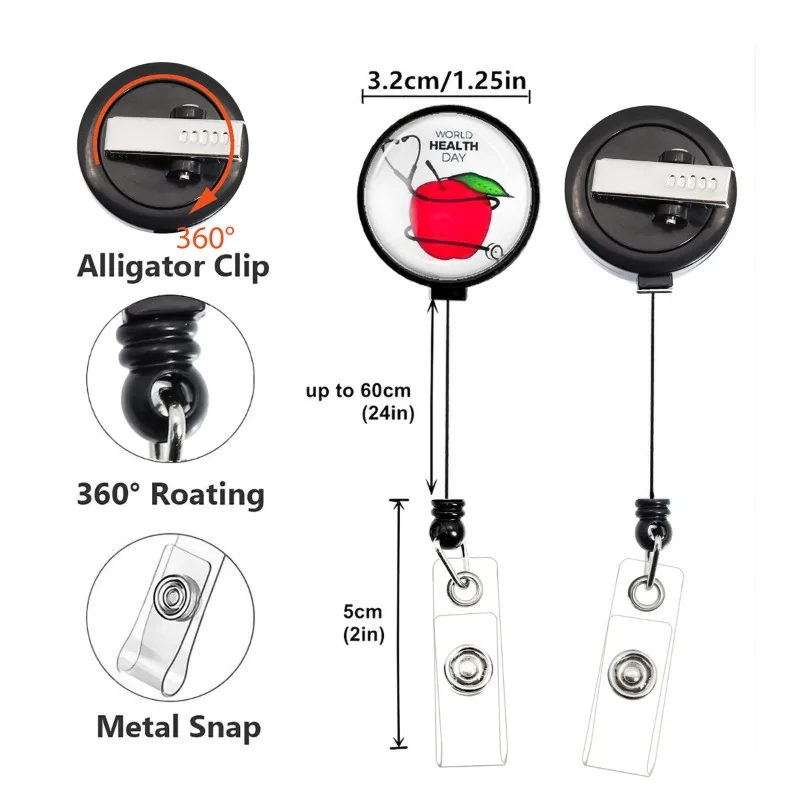 

Креативный рентгеновский дизайн, выдвижная катушка для бейджа для радиологии, технология, держатель для удостоверения личности медсестры, зажим