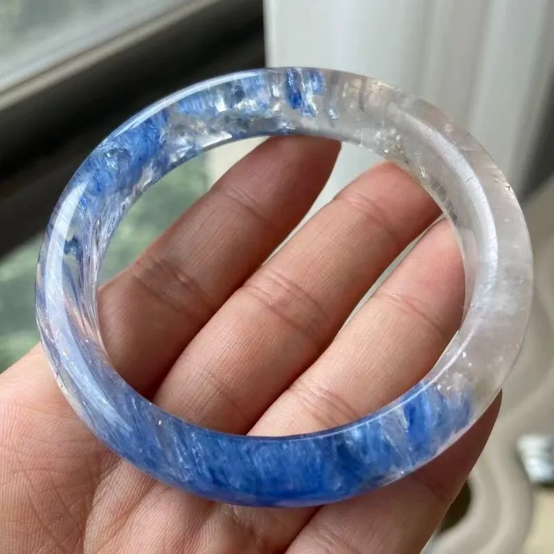 Natural crystal ice seed blue crystal bracelet sea blue ghost vision original mineral patterned couple Girl Model Accessories