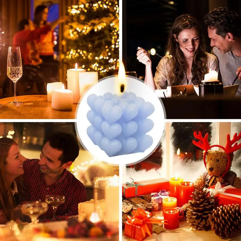 الشموع المعطرة للمنزل تصميم القلب الشموع للمنزل المعطرة مربع غرفة ديكور طويلة الأمد الحلي لغرفة المعيشة القهوة