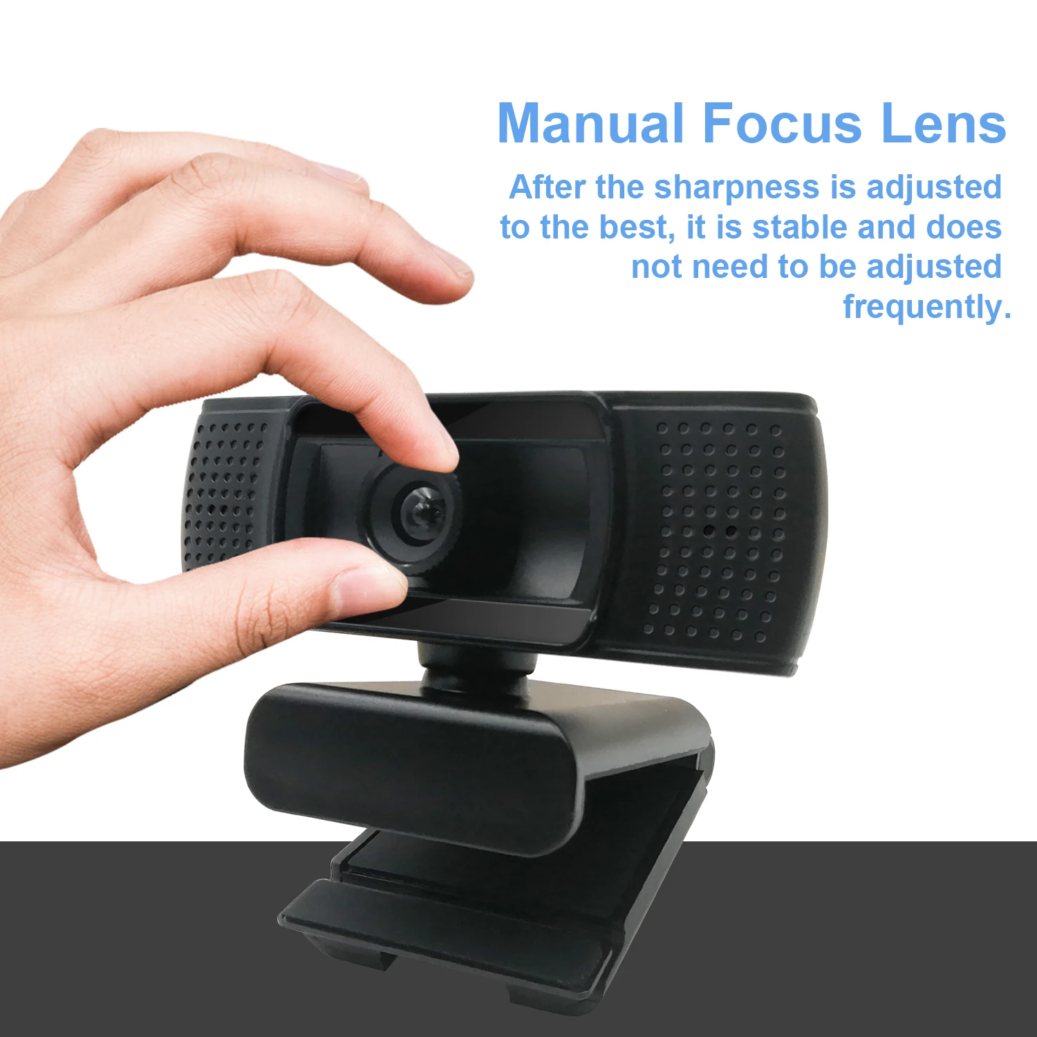 1080p HD Fixed Focus Built-in Mic Webcam Video Calling Plug and Play Camera Free Cover Slide USA Local Warehouse Fast Delivery