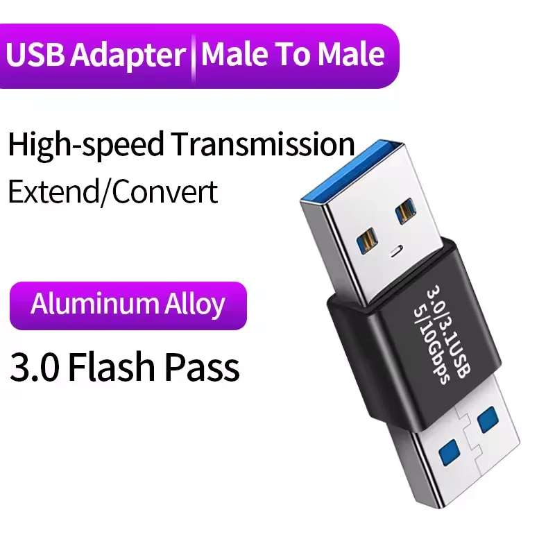 NNBILI USB3.0 Stecker auf Buchse rechtwinkliger Verlängerungsadapter USB-Upward-Winkel 90-Grad-Adapter 10 Gbit/s für Laptop-PC-Anschluss