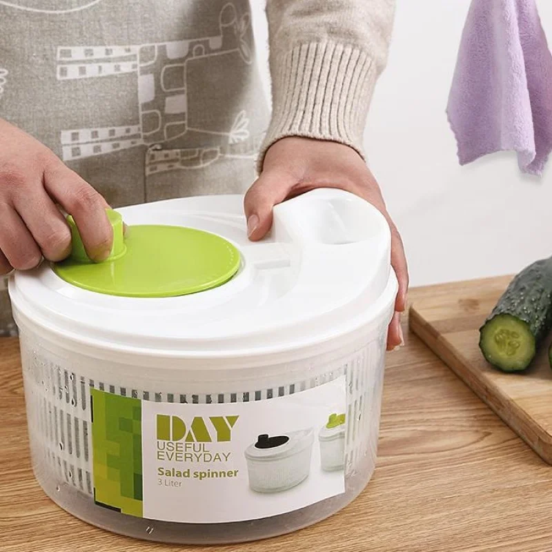 Kitchen Salad Vegetable Rotating Dehydrater Fruit Laundry-Drier Household Washing Vegetables Basin Hand-Cranked Multifunctional