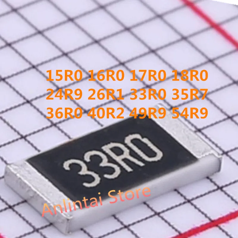 100PCS SMD Resistance 15R0 16R0  18R0 24R9 27R0 30R0 33R0 35R7 36R0 40R2 49R9 54R9 56R2  0805 1210 1206 2010 2512 ±1% Thick film