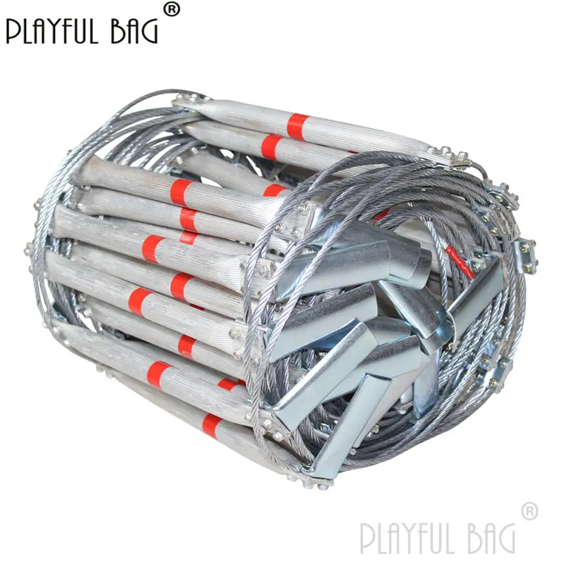 Playful bag 5 Meters Rescue wire rope soft ladder Escape soft ladder Rescue tool Aluminum alloy rope ladder ZL187