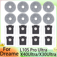Bags For Dreame X40 Ultra X30 Ultra L40 Ultra Accessories Dreame L10s Pro Ultra Heat Parts Mop Cloths Rag Mop Pads Dust Bags