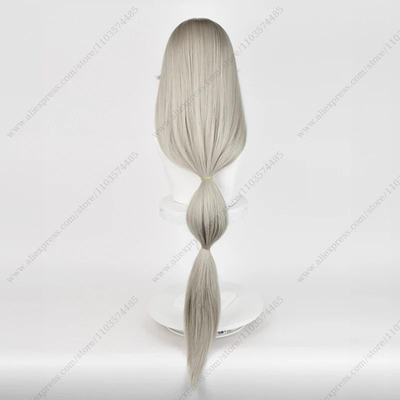 Game Rina Alexandrina Sebastiane Cosplay Wig 105cm Long Linen Grey Mixed Color Heat Resistant Synthetic Hair