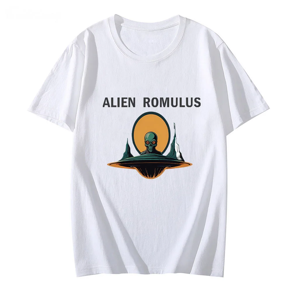 Kaus gambar Alien Romulus kaus katun kualitas tinggi baju komik Punk atasan kaus uniseks untuk musim semi/musim panas