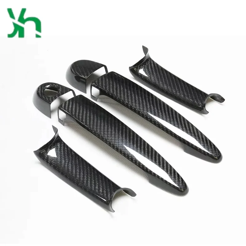 ل BMW E87 F20 F21F23 E90 E92 E93 F30 F33 F34 F32 F33 F36 E84 F25 F26 E70 F80 F82 ألياف الكربون الجافة غطاء مقبض الباب #1