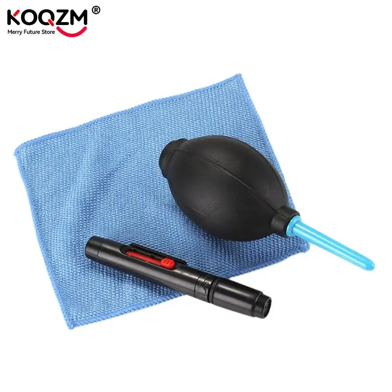 3 in 1 Portable Camera Clean Kit Cleaning Cloth Camera Cleaner Pen Air Blaster Blower Accessories Set for Camera Keyboard Phones