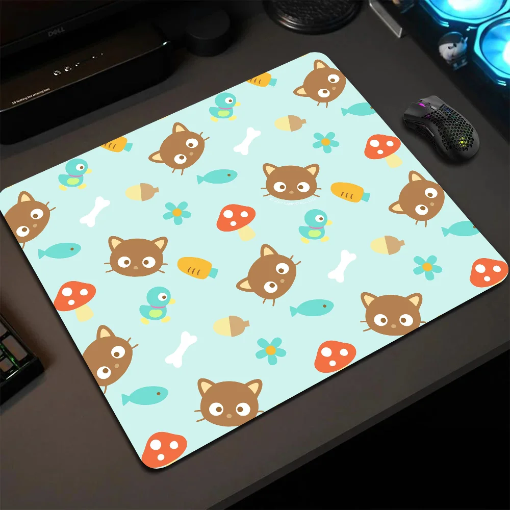 

MINISO Cute Cartoon Cat Chococat Mousepad Small LockEdge Mouse Pad For Gamers Computer Desk Pad Rectangular Anti-slip Rubber