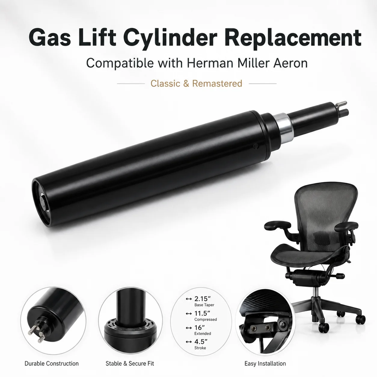 Hermann Miller Classic (1 gen) chair replaces air pressure rod, Shs Sanhong Air pressure rod