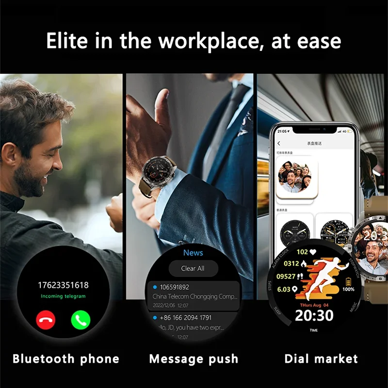 2025 NEW VWAR Business Smart Watch with 5 Buttons Men Rugged Smartwatch Compass Bluetooth Call 100+ Sport Modes NFC GPS Route